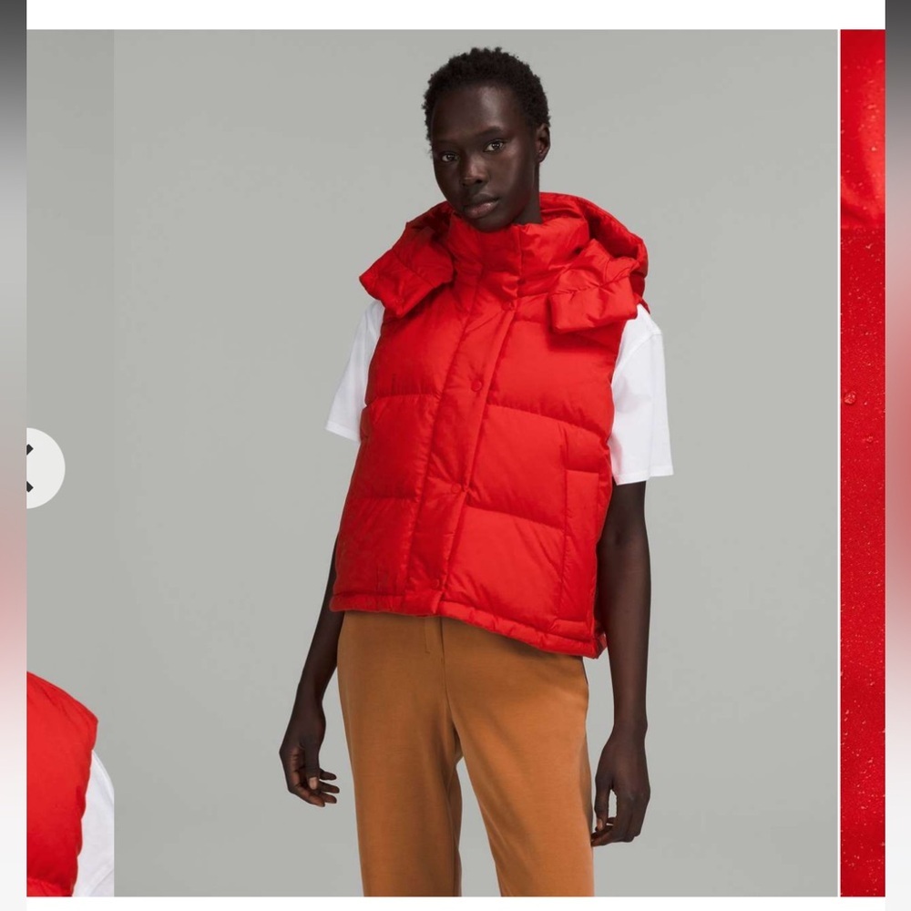 NWT Lululemon Wunder Puff Cropped Vest / Grenadine Red